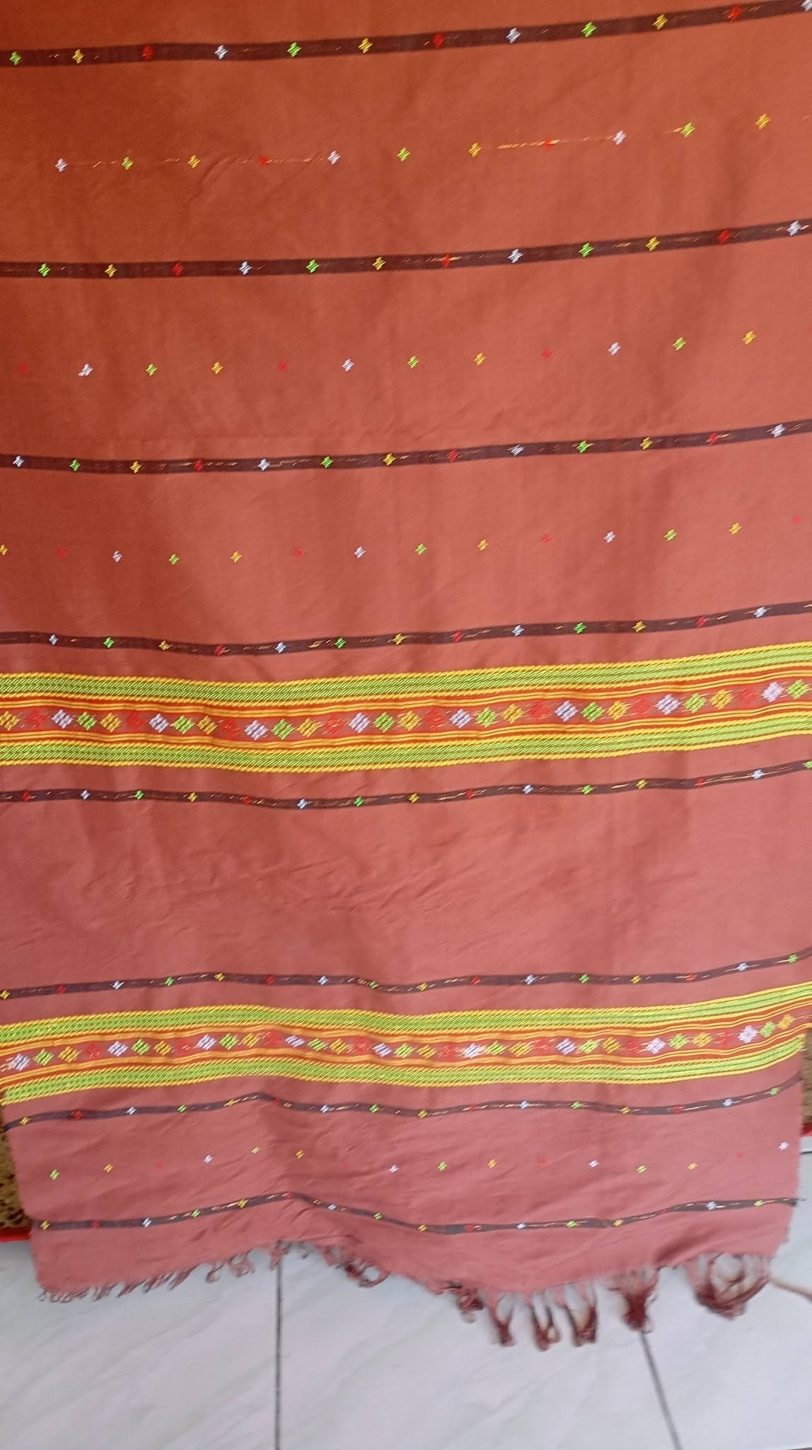 Kain Panjang Motif Songke Warna Orange